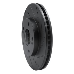 Hyundai XG350 Brake Rotor (1) - Front Right - R1 Concepts - Drilled & Slotted - Black - `01-`03